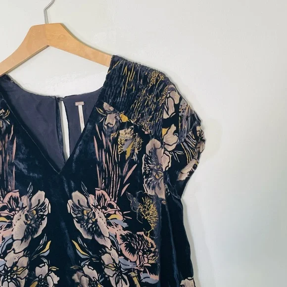 Free People Velvet Mystic Charm Babydoll Mini Long Sleeve Tunic Dress Size S - Picture 5 of 11